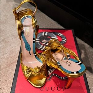 Gucci Allie high heel sandal /gold/36.5